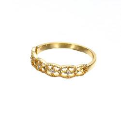 Whoiy Hochzeitsring Damen 750 Echt, Zierlich Diamant Verlobungsringe Trauring Gelbgold 18K Ehering für Frauen Gr. 47 (15.0) von Whoiy