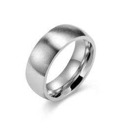 Whoiy Matt Ringe Männer Silber 8MM, Eheringe Verlobung Edelstahl Ringe Verlobung Partnerringe mit Personalisiert Gravur für Ihn Größe 57 (18.1) von Whoiy