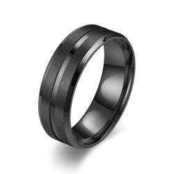 Whoiy Schwarz Ringe Männer Matt 8MM, Modeschmuck Ring Schlicht Band Edelstahl Ehering Verlobungsring für Ihn mit Gravur Größe 67 (21.3) von Whoiy