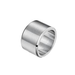 Whoiy Silber Eheringe Einfach Matt, Herren Ring Verlobungsring 15MM Breit Edelstahl Ringe mit Gravur Größe 57 (18.1) von Whoiy