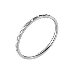 Whoiy Silber Eheringe Partnerringe Trauringe Dünn Band, Frauen Ringe Eheringe 1.2MM Edelstahl Ringe Größe 54 (17.2) von Whoiy