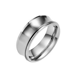 Whoiy Silber Ringe Männer Spinner 8MM, Wedding Band Ring Poliert Edelstahl Mode Ring für Ihn mit Gravur Größe 65 (20.7) von Whoiy