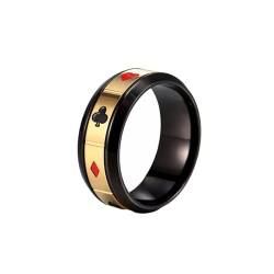 Whoiy Spinner Ringe Männer Gold 8MM, Eheringe Freundschaftsringe Ringe Gothic Edelstahl Ringe Verlobungsringe mit Personalisiert Gravur für Ihn Größe 65 (20.7) von Whoiy