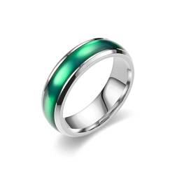 Whoiy Trauringe Eheringe Frauen 6MM mit Personalisiert Gravur, Grün Ringe Emaille Edelstahl Hochzeit-Ring Poliert für Sie Größe 52 (16.6) von Whoiy