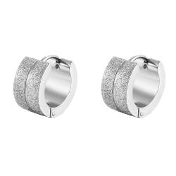 Whoiy Verfilzt Frauen Creolen Schmuck, Edelstahl Damen Ohrringe Klobig Silber Creolen Ohrringe Kleines Geschenk von Whoiy