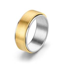 Whoiy Vergoldet Ringe Frauen Spinner 8MM, Hochzeit Ring Matt Edelstahl Verlobungsring Ring für Sie mit Gravur Größe 54 (17.2) von Whoiy