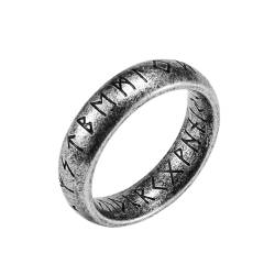 Whoiy Verlobungsring Ehering Vintage Silber Gothic, Edelstahl 6MM Wikinger Hochzeitsring Herren Größe 54 (17.2) von Whoiy