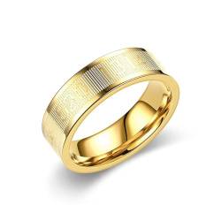 Whoiy Verlobungsringe Vergoldet mit Gravur, Edelstahl Ringe Poliert Hochzeitsringe 6MM für Frauen Größe 67 (21.3) von Whoiy