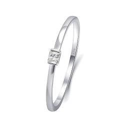 Whoiy Verlobungsringe Weißgold 585, Damen Ehering Labor Diamant Hochzeit Ring Hochzeitsring Echtgold 14 Karat für Frauen Gr 51 (16.2) von Whoiy