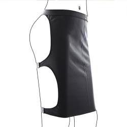 Damen Sexy Erotische Leder Rock Minirock Wetlook für Damen mit Hinterer Öffnung Sexy Offener Schritt Leder Rock für Sex Erotische Dessous Sexy Kostüme Frauen von Wholede