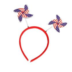 Patriotische Haarbänder,Stirnband zum Unabhängigkeitstag,Süßes patriotisches Stirnband für Frauen - Partyzubehör zum Unabhängigkeitstag, patriotische Accessoires, Dekorationen für Frauen, Mädchen, Kin von Whrcy