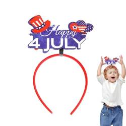 Patriotisches Stirnband, 4. Juli-Stirnbänder,Niedlicher Haarreifen für den Unabhängigkeitstag - Partyzubehör zum Unabhängigkeitstag, patriotische Accessoires, Dekorationen für Frauen, Mädchen, Kinder von Whrcy