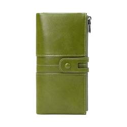 Whrcy Geldbörse aus Leder – Geldbörse für Damen | Brusttaschenbrieftasche mit großer Kapazität, lange Tasche für Frauen für Mitgliedskarten, Bankkarten, grün, 1 von Whrcy
