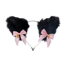 Whrcy Niedliche Katzenohren mit Glöckchenband | Haarband mit Ohren mit Glocken – Katzenohren-Kostüm für Damen und Mädchen, für Cosplay-Party, Katzenband, Ohren von Whrcy