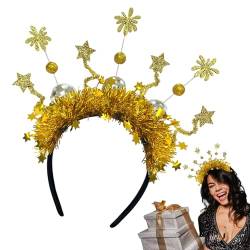 Whrcy Silvester Stirnband - Elegantes Silvester-Stirnband für Hopeful 2024 - Mädchen Stirnband mit funkelnden Sternen für Bar Party Home Treffen Jährliche Treffen von Whrcy
