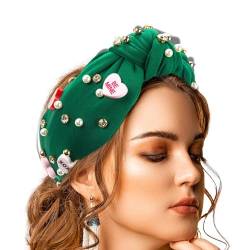 Whrcy Top Bowknot Haarband für Damen | Perlen Perlen Top Schleife Kopfbedeckung | Strass Kristall Schmuck Stirnband für Damen von Whrcy