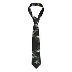 Lama und Kaktus Herren Krawatte Skinny Tie Anzug Krawatten für Business Hochzeiten Tänze Weihnachten formelle Party, Schwarz-Weißer Totenkopf, Einheitsgröße von Whuanlo