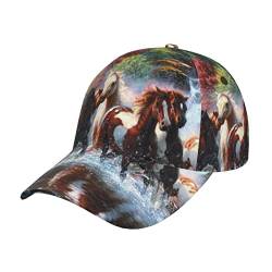 Whuanlo Süße Lama Baseball Cap Verstellbar Trucker Hut Sonnenhut Outdoor Hut Kappe Unisex, Pferde, One size von Whuanlo