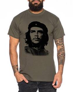 Che Herren T-Shirt Kuba Guevara Revolution Guevara, Farbe:Khaki;Größe:M von WhyKiki
