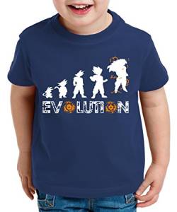 Evolution Super Son Kinder T-Shirt Goku Dragon Master Ball Vegeta Turtle Roshi Db, Farbe:Dunkelblau;Kinder T-Shirt Größe:98/104 von WhyKiki