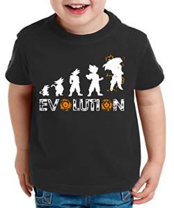 Evolution Super Son Kinder T-Shirt Goku Dragon Master Ball Vegeta Turtle Roshi Db, Farbe:Schwarz;Kinder T-Shirt Größe:134/146 von WhyKiki