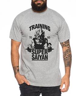 Goku Super Saiyajin Nerd Herren T-Shirt, Farbe:Dunkelgrau Meliert;Größe:L von WhyKiki