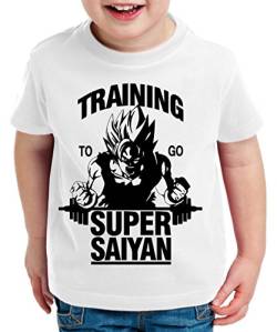 Goku Super Saiyan Son Kinder T-Shirt Goku Dragon Master Ball Vegeta Turtle Roshi Db, Farbe:Weiss;Kinder T-Shirt Größe:122/128 von WhyKiki