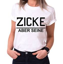 Idiot Zicke Queen Partner Look Pärchen Valentinstag T-Shirt Set, Größe:XL;Partner Shirts:Damen T-Shirt Weiß von WhyKiki