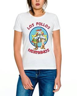 Los Pollos Damen T-Shirt Hermanos Bad Heisenberg Breaking, Farbe:Weiß;Größe:L von WhyKiki