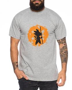 Son Bruch Dragon Goku Ball Herren T-Shirt, Farbe:Dunkelgrau Meliert;Größe:XL von WhyKiki