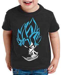 Super Son Kinder T-Shirt Goku Dragon Master Ball Vegeta Turtle Roshi Db, Farbe:Schwarz/Blau;Kinder T-Shirt Größe:134/146 von WhyKiki