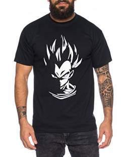 WhyKiki Super Vegeta Goku Herren T-Shirt Goku Dragon Master Son Ball Turtle RoshDb, M, Schwarz/Weiß von WhyKiki