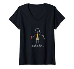 Damen Lustige Frauen Schuh Shopper, liebt Schuhe Geschenke T-Shirt mit V-Ausschnitt von Whyitsme Design