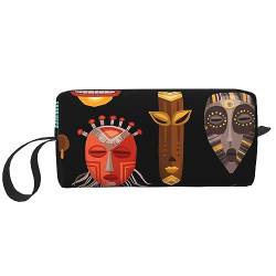 African Ritual Ethnic Tribal Print Make-up-Tasche Kosmetiktasche Tragbare Wasserdichte Aufbewahrungstasche Reise Kulturbeutel Organizer Tasche für Frauen, weiß, Einheitsgröße von WiNwon