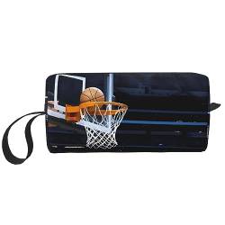 Gears Up für Basketball-Make-up-Tasche, tragbare Kosmetiktasche, Reißverschluss, kleine Tasche, Handtasche, Reise-Kulturbeutel, Organizer, Aufbewahrungstasche für Frauen, weiß, Einheitsgröße von WiNwon