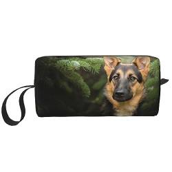 Kosmetiktasche mit Reißverschluss, Motiv: Deutscher Schäferhund, kleine Tasche, Handtasche, Reise-Kulturbeutel, Organizer, Aufbewahrungstasche für Damen, weiß, Einheitsgröße von WiNwon