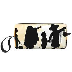 Make-up-Tasche mit Halloween-Kürbis-Druck, tragbar, wasserdicht, Aufbewahrungstasche, Reise-Kulturbeutel, Organizer-Tasche für Frauen, weiß, Einheitsgröße von WiNwon