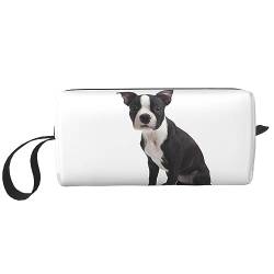 Niedliche Hunde-Make-up-Tasche, tragbare Kosmetiktasche, Reißverschluss, kleine Tasche, Handtasche, Reise-Kulturbeutel, Organizer, Aufbewahrungstasche für Frauen, weiß, Einheitsgröße von WiNwon