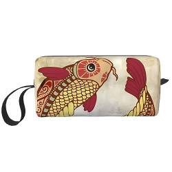 Schöne Fisch-Druck-Make-up-Tasche, Kosmetiktasche, tragbare wasserdichte Aufbewahrungstasche, Reise-Kultur-Organizer-Tasche für Frauen, weiß, Einheitsgröße von WiNwon