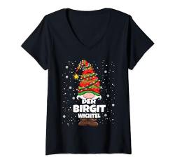 Birgit Wichtel Weihnachten Vorname Birgit Damen Wichtel T-Shirt mit V-Ausschnitt von Wichtel Weihnachten im Gnom Outfit für Familie