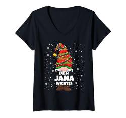 Jana Wichtel Weihnachten Vorname Jana Damen Wichtel T-Shirt mit V-Ausschnitt von Wichtel Weihnachten im Gnom Outfit für Familie