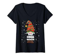 Oma Wichtel Weihnachten Wichtel Damen Oma T-Shirt mit V-Ausschnitt von Wichtel Weihnachten im Gnom Outfit für Familie