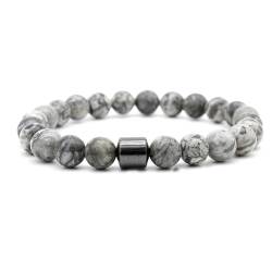 Widamin 8mm Karte Stein Armbänder, Natürliche Energiesteinen Paar Armbänder für Damen Herren von Widamin