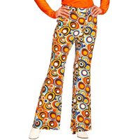 Widdmann Kostüm 70er Damenhose Bubbles, Für Schlager- und Mottopartys: bunte Schlaghose für Frauen im Stil d von Widdmann