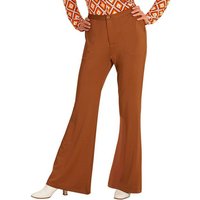Widdmann Kostüm 70er Damenhose braun, Für Schlager- und Mottopartys: einfarbige Schlaghose für Frauen im S von Widdmann