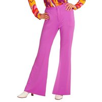 Widdmann Kostüm 70er Damenhose lila, Für Schlager- und Mottopartys: einfarbige Schlaghose für Frauen im S von Widdmann