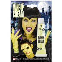 Widdmann Theaterschminke Make-up Tube UV gelb, 28 ml leuchtende Schminkcreme für Fasching und Halloween von Widdmann