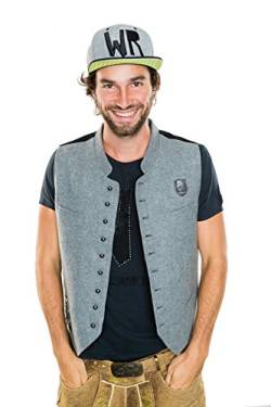 WIESNROCKER Trachtenweste für Herren in hellgrau I modern & rockig I Gilet mit vielen Details I hochwertige Verarbeitung I Größe S von Wiesnrocker