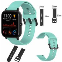 Wigento Smartwatch-Armband Für Amazfit GTS4 Mini Uhr Kunststoff / Silikon Armband Größe L Männer Ersatz Arm Band Hellblau von Wigento