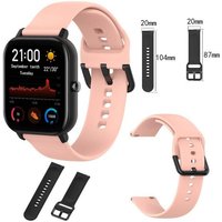 Wigento Smartwatch-Armband Für Amazfit GTS4 Mini Uhr Kunststoff / Silikon Armband Größe L Männer Ersatz Arm Band Rosa von Wigento